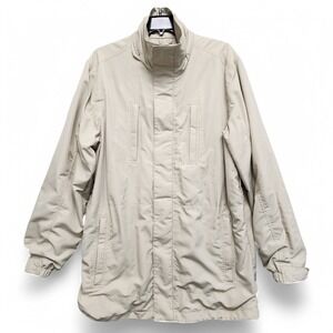 Eddie Bauer Weatheredge Jacket Mens Small Beige Mesh Lined Full Zip NO HOOD READ